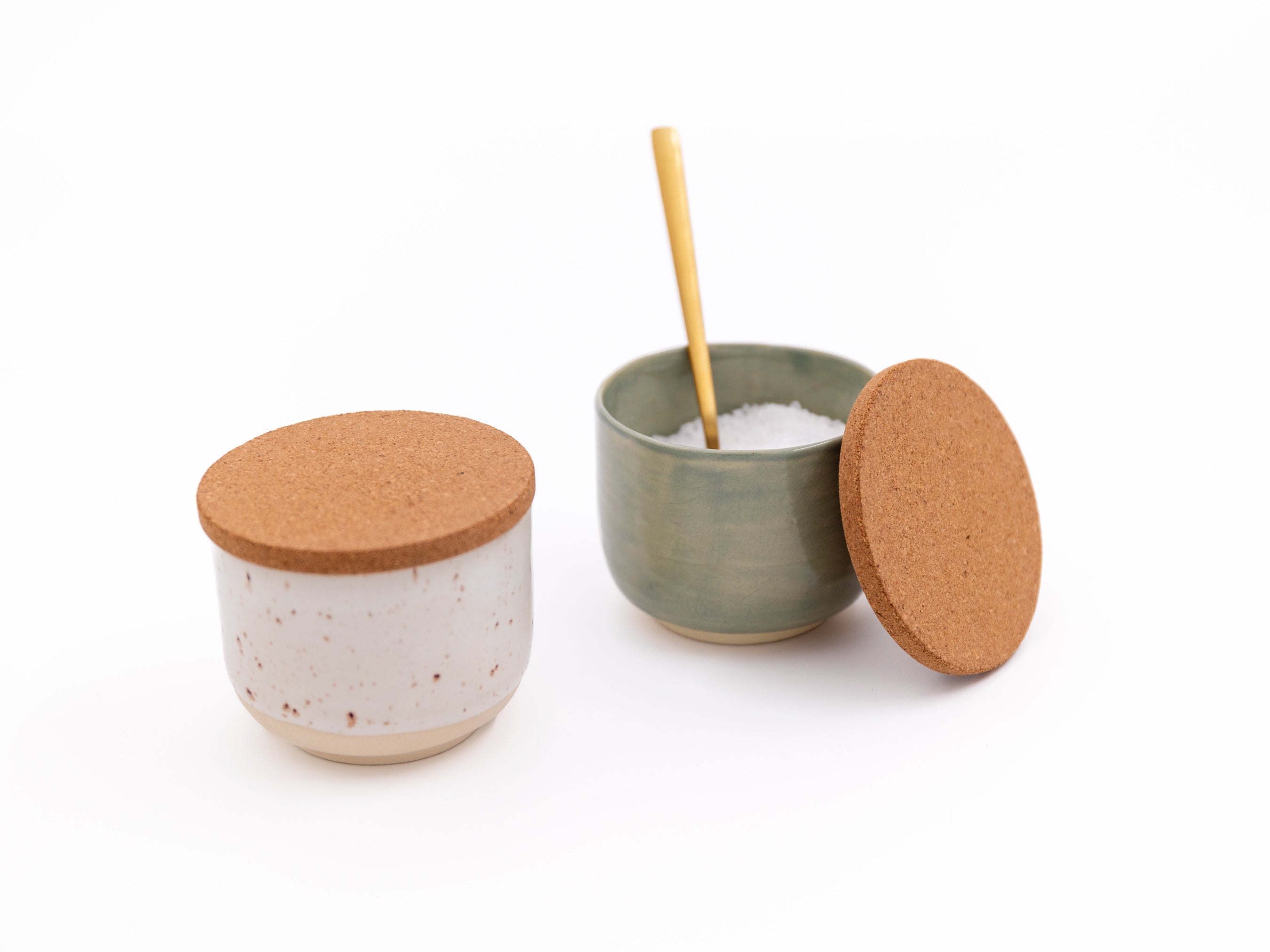 Handmade Ceramic Spice & Salt Holder with Cork Lid