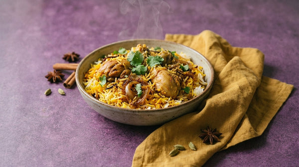 Chicken biryani met Royal Biryani Blend: gelaagde smaak