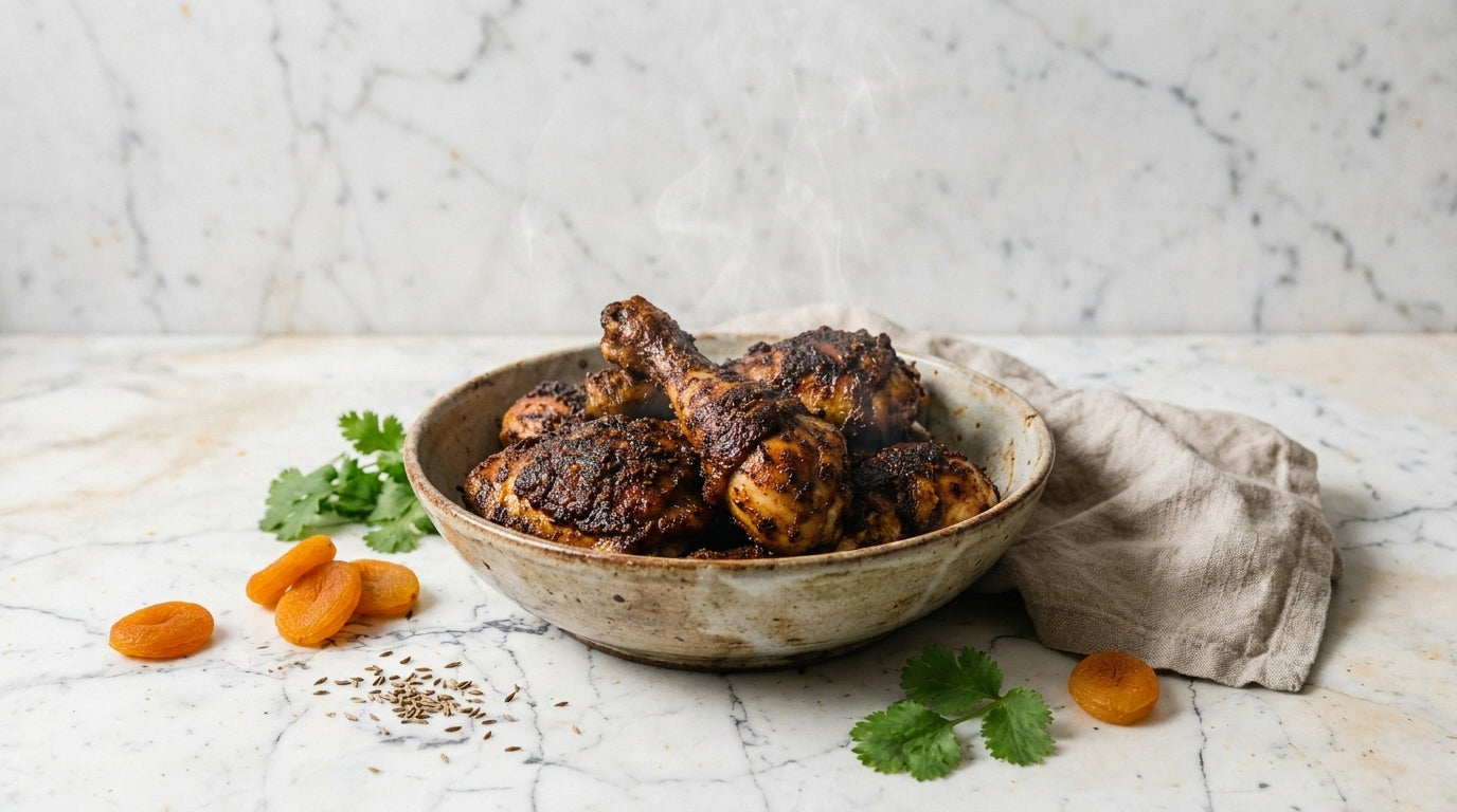 Moroccan-inspired chicken with Grill Guru Rub: sticky, smoky, delicious