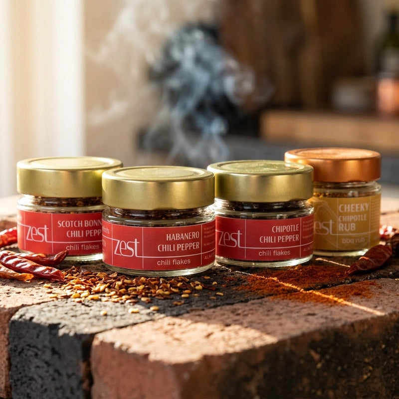 Fiery Trio Deluxe | Hete chili cadeauset, 4 potjes