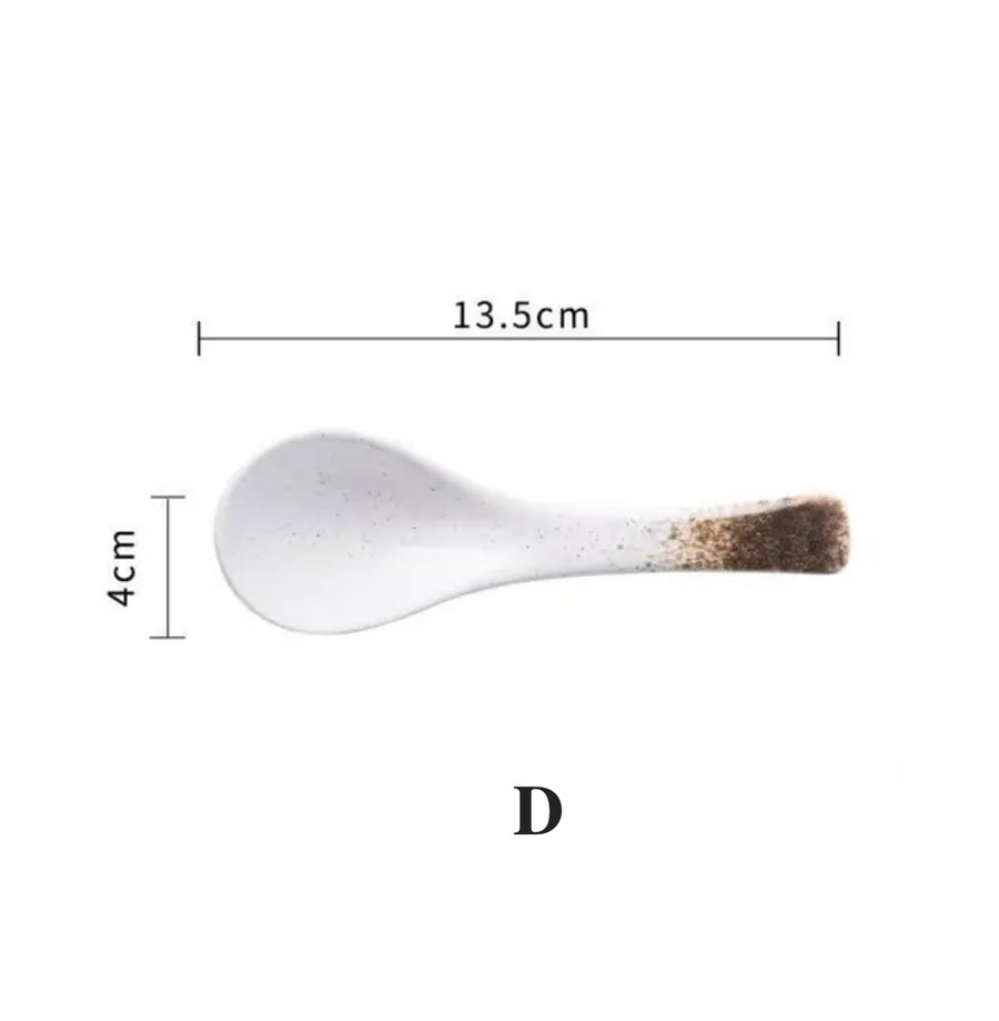 Japanese ceramic soup spoon ZEST tableware