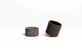 Close-up of black barro clay texture on Mezcalito cup