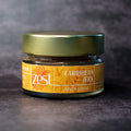 Caribbean Jerk Jamaican spice blend with Scotch Bonnet in glass jar with ZEST label
